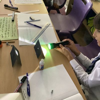 Y6 pupils learning how to use pathetic fallacy as a from of figurative language.